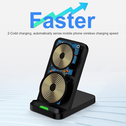 for Samsung Wireless Charger Fast Charging Stand for Galaxy S25Ultra/S24 Plus/S23FE/S22/S21/S20, Wireless Phone Charger Stand Android Desk Charging Station for Google Pixel 10 Pro/9a with 18W Adapter in Saudi Arabia