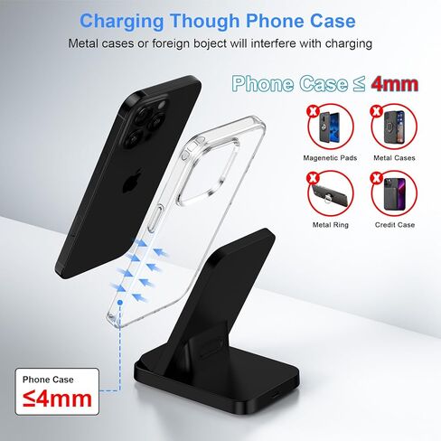 for Samsung Wireless Charger Fast Charging Stand for Galaxy S25Ultra/S24 Plus/S23FE/S22/S21/S20, Wireless Phone Charger Stand Android Desk Charging Station for Google Pixel 10 Pro/9a with 18W Adapter in Saudi Arabia