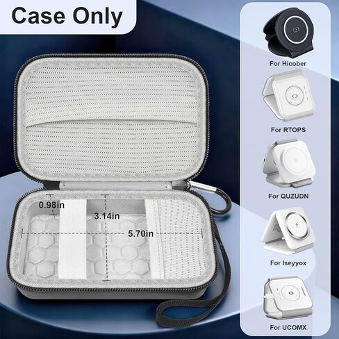 casmilee Wireless Charger Case for Iseyyox/for QUZUDN/for Hicober/for RTOPS/for UCOMX 3 in 1 Foldable Charging Station, Storage for Magnetic Charger Pad Dock for Travel Office Home- Black (Box Only) in Saudi Arabia
