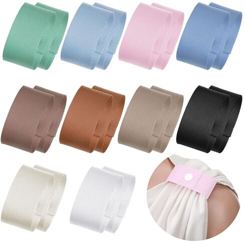 Dingion 10 Pairs Sports Softball Strap Shirt Sleeve Ties Holders Gymnastics Sleeve Clips Soccer Straps for Shirts, 10 Color(Classic Colors) in Saudi Arabia