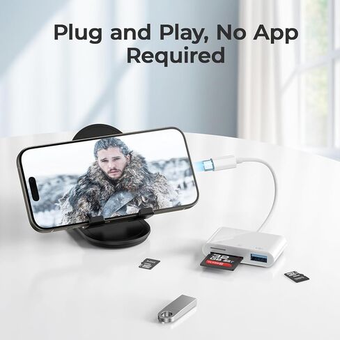قارئ بطاقات USB من النوع C 3 في 1، محول بطاقة ذاكرة SD وMicro SD، نقل بيانات عالي السرعة، متوافق مع الكاميرا والهاتف in Kuwait