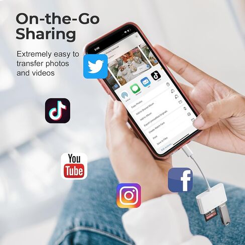 قارئ بطاقات USB من النوع C 3 في 1، محول بطاقة ذاكرة SD وMicro SD، نقل بيانات عالي السرعة، متوافق مع الكاميرا والهاتف in Kuwait