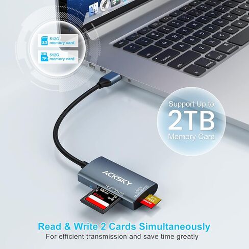 SD 4.0 Card Reader, ACKSKY Micro SD 4.0 Card Adapter, SD Card to USB Adapter, USB 3.0 Memory Card Reader, Supports Computer TF SD SDHC SDXC Micro SD Micro SDHC Micro SDXC MMC RS-MMC UHS-I UHS-II Cards in Saudi Arabia