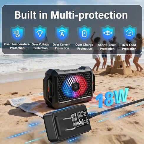 18V Speaker Charger Compatible with ECOXGEAR Defender Portable Bluetooth Speaker, Power Cord AC Adapter for ECOXGEAR GDI-EXDFNR00 GDI EXDFNR01, for TaoTronics TT-SK017U TT-SK020 2.1 Channel Soundbar in Saudi Arabia