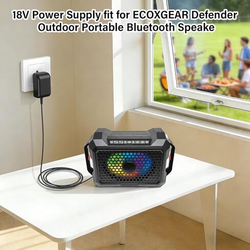18V Speaker Charger Compatible with ECOXGEAR Defender Portable Bluetooth Speaker, Power Cord AC Adapter for ECOXGEAR GDI-EXDFNR00 GDI EXDFNR01, for TaoTronics TT-SK017U TT-SK020 2.1 Channel Soundbar in Saudi Arabia