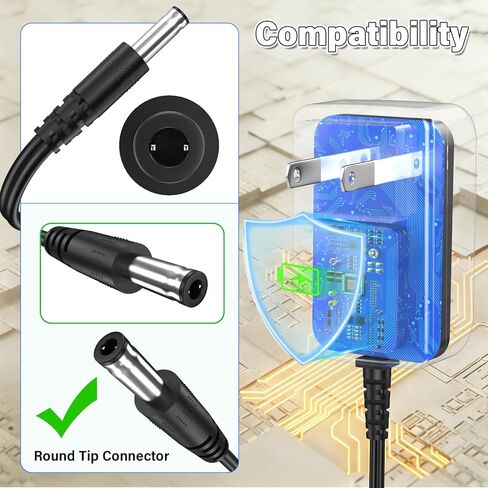 18V Speaker Charger Compatible with ECOXGEAR Defender Portable Bluetooth Speaker, Power Cord AC Adapter for ECOXGEAR GDI-EXDFNR00 GDI EXDFNR01, for TaoTronics TT-SK017U TT-SK020 2.1 Channel Soundbar in Saudi Arabia