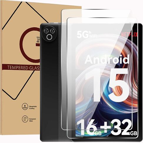 واقي شاشة مكون من قطعتين لجهاز Evermyth Android 15 Tablet مقاس 10 بوصات، زجاج مقسى بصلابة 9H لجهاز Evermyth Tablet، مضاد للخدش، خالٍ من الفقاعات، وضوح عالي الدقة in Saudi Arabia