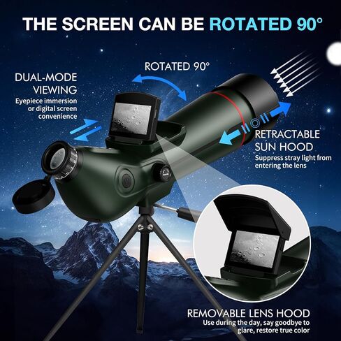 Smart Telescope with Desktop Tripod,Electronic Telescopes with 4K Astrophotography Camera,78mm Large Objective Lens, Portable Refractor Telescope Bird Watching, Wildlife Viewinghun in Kuwait