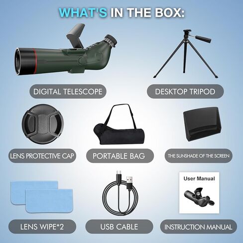 Smart Telescope with Desktop Tripod,Electronic Telescopes with 4K Astrophotography Camera,78mm Large Objective Lens, Portable Refractor Telescope Bird Watching, Wildlife Viewinghun in Kuwait