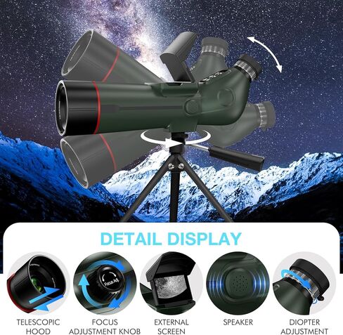 Smart Telescope with Desktop Tripod,Electronic Telescopes with 4K Astrophotography Camera,78mm Large Objective Lens, Portable Refractor Telescope Bird Watching, Wildlife Viewinghun in Kuwait