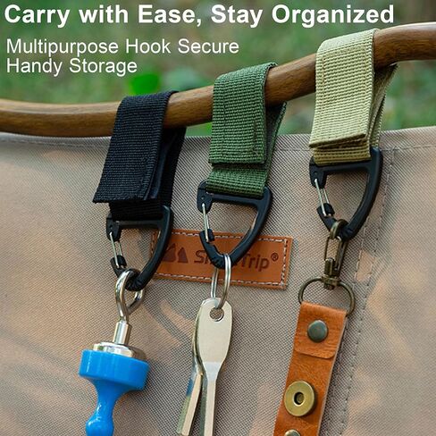 Tactical Key Ring Chain, D-Ring Snap Clip Carabiner, Multifunction Keychain Webbing Belt Holder 4PCS, Gear Hook for Hiking Camping Outdoor Sports Backpack Accessories Green in Saudi Arabia