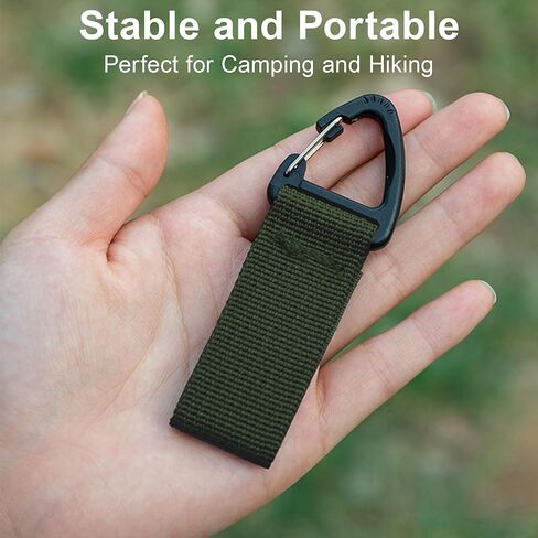 Tactical Key Ring Chain, D-Ring Snap Clip Carabiner, Multifunction Keychain Webbing Belt Holder 4PCS, Gear Hook for Hiking Camping Outdoor Sports Backpack Accessories Green in Saudi Arabia
