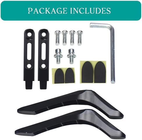 2 قطعة قاعدة حامل تلفزيون من الألومنيوم العالمي لهاتف Samsung وVizio وSony LCD TV باللون الأسود وحامل الطاولة in Kuwait