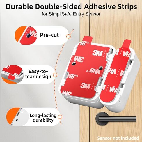 Adhesive Replacement for SimpliSafe Entry Sensor: Pre-Cut 3M VHB Double Sided Tape Sticker (5 Sensors Pads & 5 Magnet Pads) Stick on Door Window, Mounting Sticky Strip - No Cutting, Easy Installation in Saudi Arabia