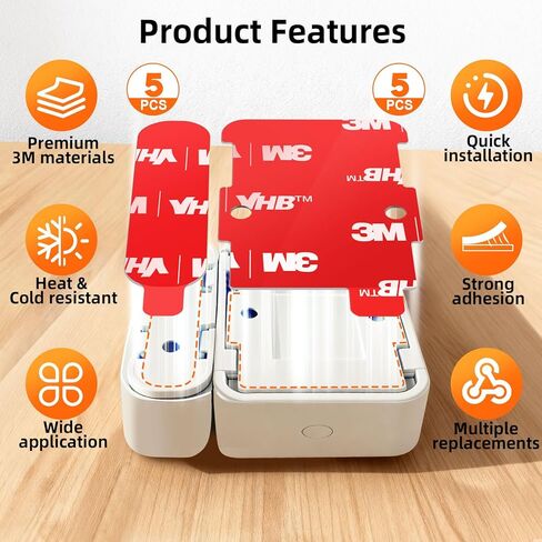 Adhesive Replacement for SimpliSafe Entry Sensor: Pre-Cut 3M VHB Double Sided Tape Sticker (5 Sensors Pads & 5 Magnet Pads) Stick on Door Window, Mounting Sticky Strip - No Cutting, Easy Installation in Saudi Arabia