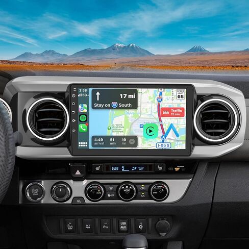 ستيريو راديو السيارة AWESAFE لسيارة Toyota Tacoma 2016 2017 2018 2019 2020 2021، وحدة رأس شاشة تعمل باللمس Android 13 سلكية تعمل بنظام Android Auto Bluetooth GPS Navigation in Saudi Arabia