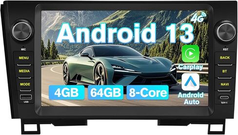 Car Radio for Toyota Tundra 2007-2013 / Toyota Sequoia 2008-2019 Android 13 GPS Navigation 2GB+64GB with 10.1 inch Touch Screen, Support 4G-SIM-Karte, CarPlay Android Auto Bluetooth SWC in Saudi Arabia