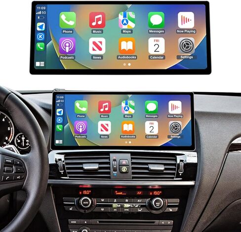 NINETOM 2026 جهاز استقبال تلقائي CarPlay Android مُحسّن مقاس 12.3 بوصة بشاشة لمس ضيقة للغاية متوافق مع BMW X3 X4 Series F25/ F26 (2013–2016)، لنظام NBT in Saudi Arabia