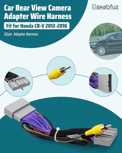 Car Rear View Camera Adapter Wire Harness 32Pin Fit for Honda CR-V CRV 2012-2016, Car Reverse Rearview Backup Camera Video Plug Cable Adapter Harness in Kuwait