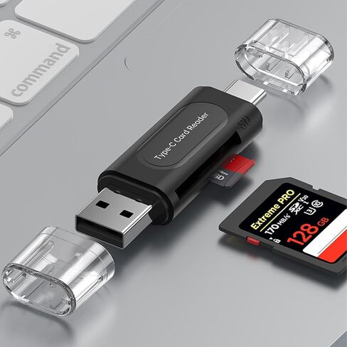 قارئ بطاقة SD USB C، قارئ بطاقة ذاكرة مزدوج الفتحة عالي السرعة لـ SD/MicroSD/SDHC/SDXC/MMC، متوافق مع iPhone 16، MacBook Pro/Air، iPad Pro، Galaxy in Saudi Arabia