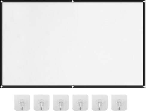 Projector Screen, 4K HD Home Movie Projection Screen, 60"|72"|84"|100"|120"|150" Anti-Crease Theater Screens Indoor Outdoor(Size:72 INCH) in Kuwait