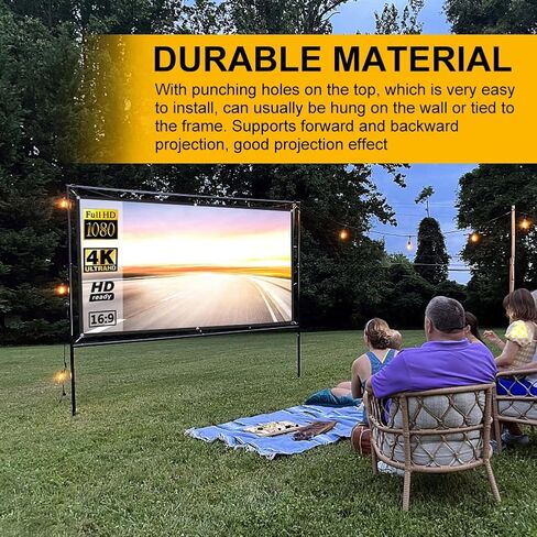 Projector Screen, 4K HD Home Movie Projection Screen, 60"|72"|84"|100"|120"|150" Anti-Crease Theater Screens Indoor Outdoor(Size:72 INCH) in Kuwait