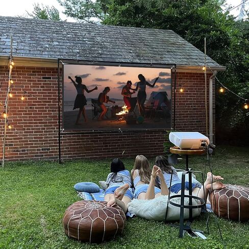 Projector Screen, 4K HD Home Movie Projection Screen, 60"|72"|84"|100"|120"|150" Anti-Crease Theater Screens Indoor Outdoor(Size:72 INCH) in Kuwait