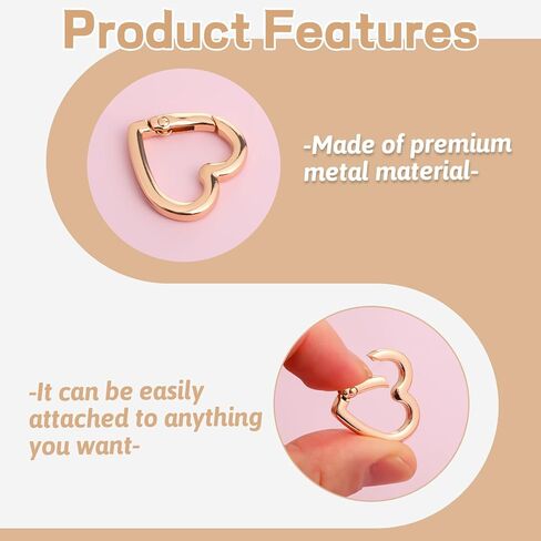 12pcs Heart Carabiner Clip,Alloy Mini Carabiner,2 Sizes Heart Keychains for Hiking Backpack,Car Charms,Purse Bling（Gold,Silver,Black） in Saudi Arabia