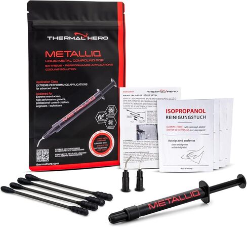 مركب معدني سائل Metalliq (2G) للتطبيقات المتطرفة CPU CONDEAR Extreme Overclocking Game Admiss Xbox PS4 PS5 ، بما في ذلك المجموعة in Saudi Arabia