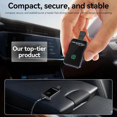 محول CarPlay اللاسلكي لجهاز iPhone - اتصال تلقائي 5G WiFi، التوصيل والتشغيل في ثوانٍ، اتصال لتحويل محول تشغيل السيارة السلكي إلى اللاسلكي Apple CarPlay (2015+ Cars، iOS) in Saudi Arabia