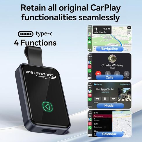 محول CarPlay اللاسلكي لجهاز iPhone - اتصال تلقائي 5G WiFi، التوصيل والتشغيل في ثوانٍ، اتصال لتحويل محول تشغيل السيارة السلكي إلى اللاسلكي Apple CarPlay (2015+ Cars، iOS) in Saudi Arabia