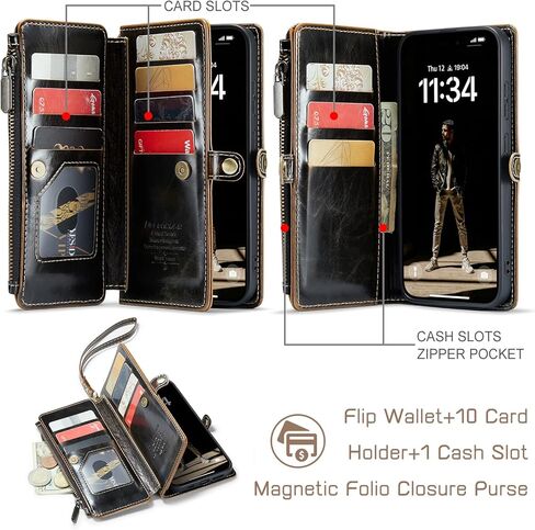 Defencase متوافق مع محفظة Samsung Galaxy S23 Plus مع حامل بطاقات RFID للنساء، جراب هاتف بحزام مغناطيسي من جلد البولي يوريثان مناسب لهاتف Galaxy S23 Plus 5G 6.6 بوصة، أرجواني in Saudi Arabia