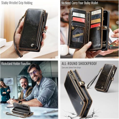Defencase متوافق مع محفظة Samsung Galaxy S23 Plus مع حامل بطاقات RFID للنساء، جراب هاتف بحزام مغناطيسي من جلد البولي يوريثان مناسب لهاتف Galaxy S23 Plus 5G 6.6 بوصة، أرجواني in Saudi Arabia