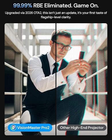 جهاز عرض ليزر VisionMaster Pro2 ثلاثي 4K مع حامل ثلاثي القوائم من خشب الجوز in Kuwait