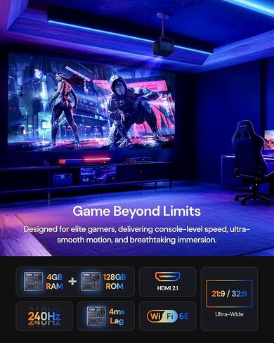 جهاز عرض ليزر VisionMaster Pro2 ثلاثي 4K مع حامل ثلاثي القوائم من خشب الجوز in Kuwait