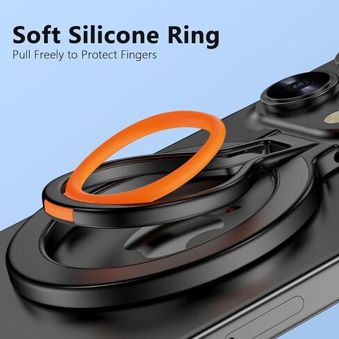 Magnetic Silicone Phone Ring Grip Holder Compatible with iPhone 17 16 15 14 13 12 Pro Max,MagSafe Finger Loop Grip Phone Holder Magnetic MagSafe Kickstand Ring Stand in Saudi Arabia