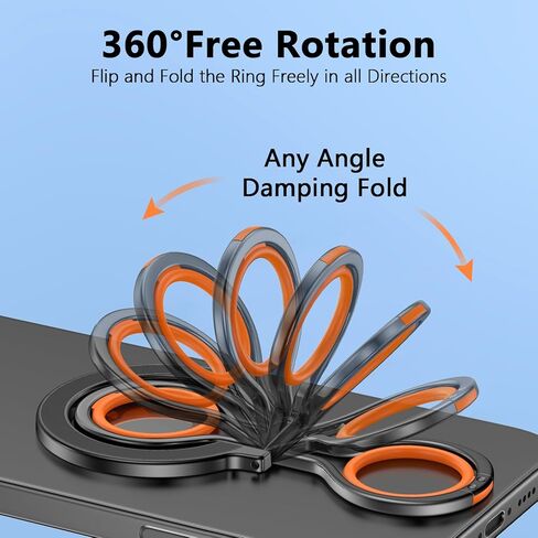 Magnetic Silicone Phone Ring Grip Holder Compatible with iPhone 17 16 15 14 13 12 Pro Max,MagSafe Finger Loop Grip Phone Holder Magnetic MagSafe Kickstand Ring Stand in Saudi Arabia