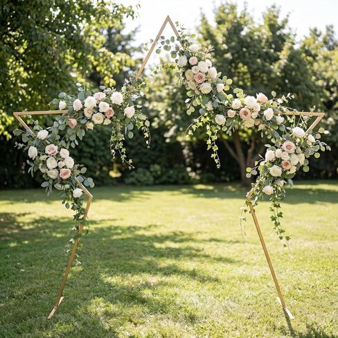 Giant 8 ft Star Arch Backdrop Stand Kit Easy Assembly Metal Frame for Wedding Ceremony Entrance, Bridal Photo Booth, Birthday Baby Shower Decor Graduation Dance Photo Walls in Saudi Arabia