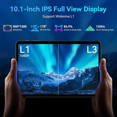 Tablet 2026 Android 15 Tablets, 10.1 Inch Tablet with HD Display, 18GB RAM 128GB ROM /2TB TF, Gemini AI 2.0, Daul Speaker and Cameras, 6000mAh, Widevine L1, 2 in 1 Tablets with Keyboard Mouse Stylus in Saudi Arabia