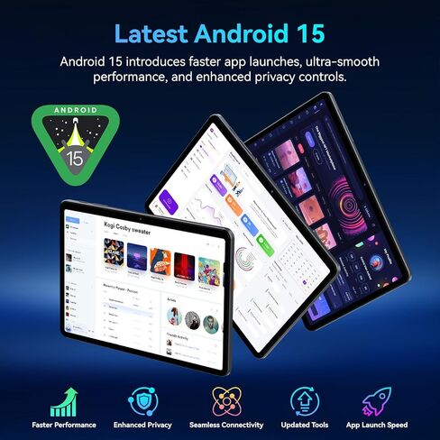 Tablet 2026 Android 15 Tablets, 10.1 Inch Tablet with HD Display, 18GB RAM 128GB ROM /2TB TF, Gemini AI 2.0, Daul Speaker and Cameras, 6000mAh, Widevine L1, 2 in 1 Tablets with Keyboard Mouse Stylus in Saudi Arabia