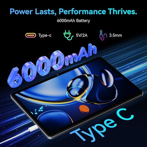 Tablet 2026 Android 15 Tablets, 10.1 Inch Tablet with HD Display, 18GB RAM 128GB ROM /2TB TF, Gemini AI 2.0, Daul Speaker and Cameras, 6000mAh, Widevine L1, 2 in 1 Tablets with Keyboard Mouse Stylus in Saudi Arabia
