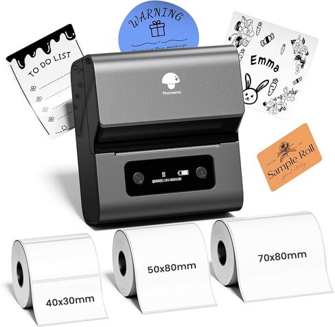 صانع ملصقات Phomemo M221، بلوتوث حراري جديد مقاس 3 بوصات، أسهل وأكثر استقرارًا، للمنتج، العنوان، الرمز الشريطي، الشركات الصغيرة، طابعة ملصقات محمولة يمكنك صنعها بنفسك على الهاتف/الكمبيوتر الشخصي، رمادي فضائي، +100 ملصق in Saudi Arabia