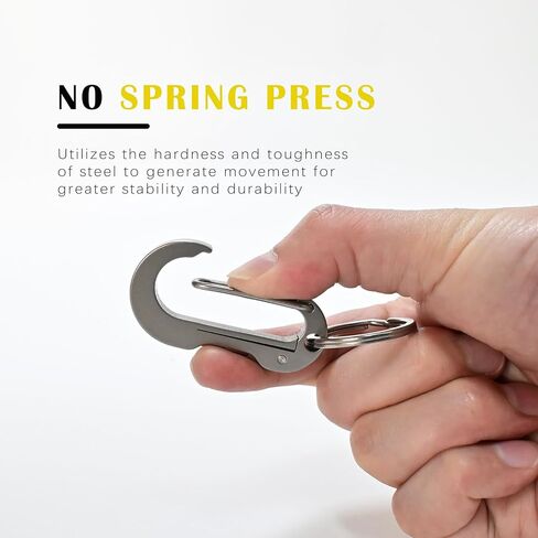 Titanium Carabiner Keychain & Tactical Clip - Multi-Functional EDC Key Holder with Durable Titanium Key Ring for Outdoor, Daily use, and Everyday Carry in Saudi Arabia