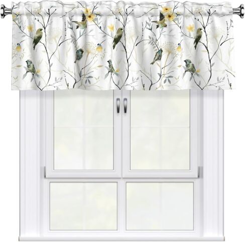 Xmas Decorative Ball Window Valances for Kitchen Bathroom Snowflakes Red Green Holly Tree Curtains with 3 inch Rod Pocket Holiday Christma Home Decor in Saudi Arabia