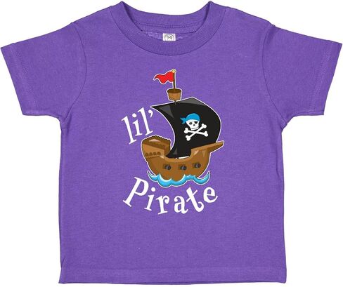 inktastic Lil' Pirate Pirate Ship, Blue Bandana Toddler T-Shirt in Saudi Arabia