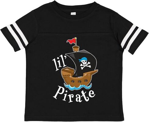 inktastic Lil' Pirate Pirate Ship, Blue Bandana Toddler T-Shirt in Saudi Arabia
