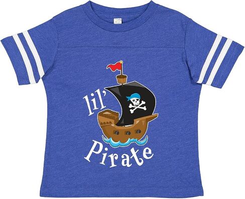 inktastic Lil' Pirate Pirate Ship, Blue Bandana Toddler T-Shirt in Saudi Arabia