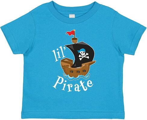 inktastic Lil' Pirate Pirate Ship, Blue Bandana Toddler T-Shirt in Saudi Arabia