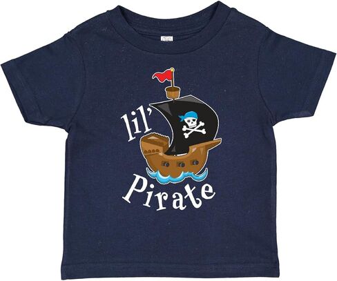 inktastic Lil' Pirate Pirate Ship, Blue Bandana Toddler T-Shirt in Saudi Arabia