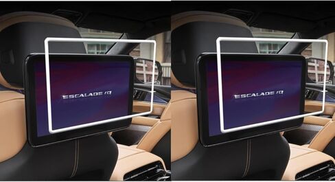 Silicone Screen Protector for 2021-2026 Cadillac Escalade Rear Seat Entertainment System, Soft Edge Guard Shockproof Anti-Crash Cover for Backseat Headrest Screen, Easy to Install & Remove (White) in Saudi Arabia